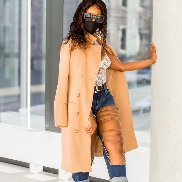 Golden Longline Coat - Picture 2 of 8